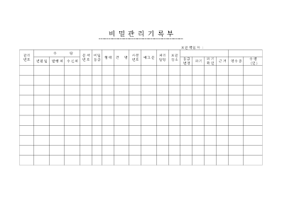 비밀관리기록부 비밀관리기록부